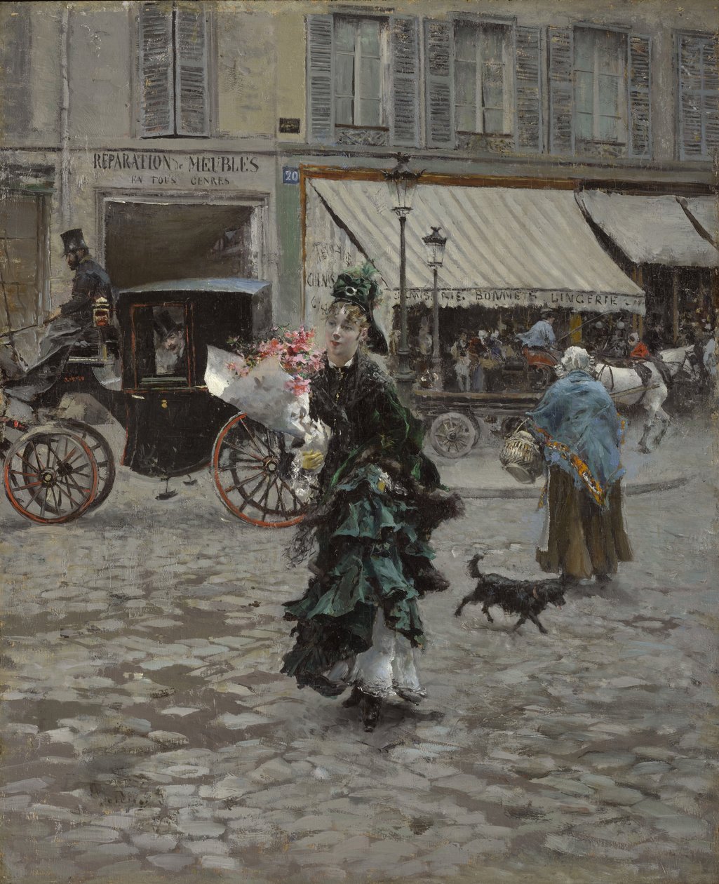 Crossing the Street, 1873-75 tekijältä Giovanni Boldini
