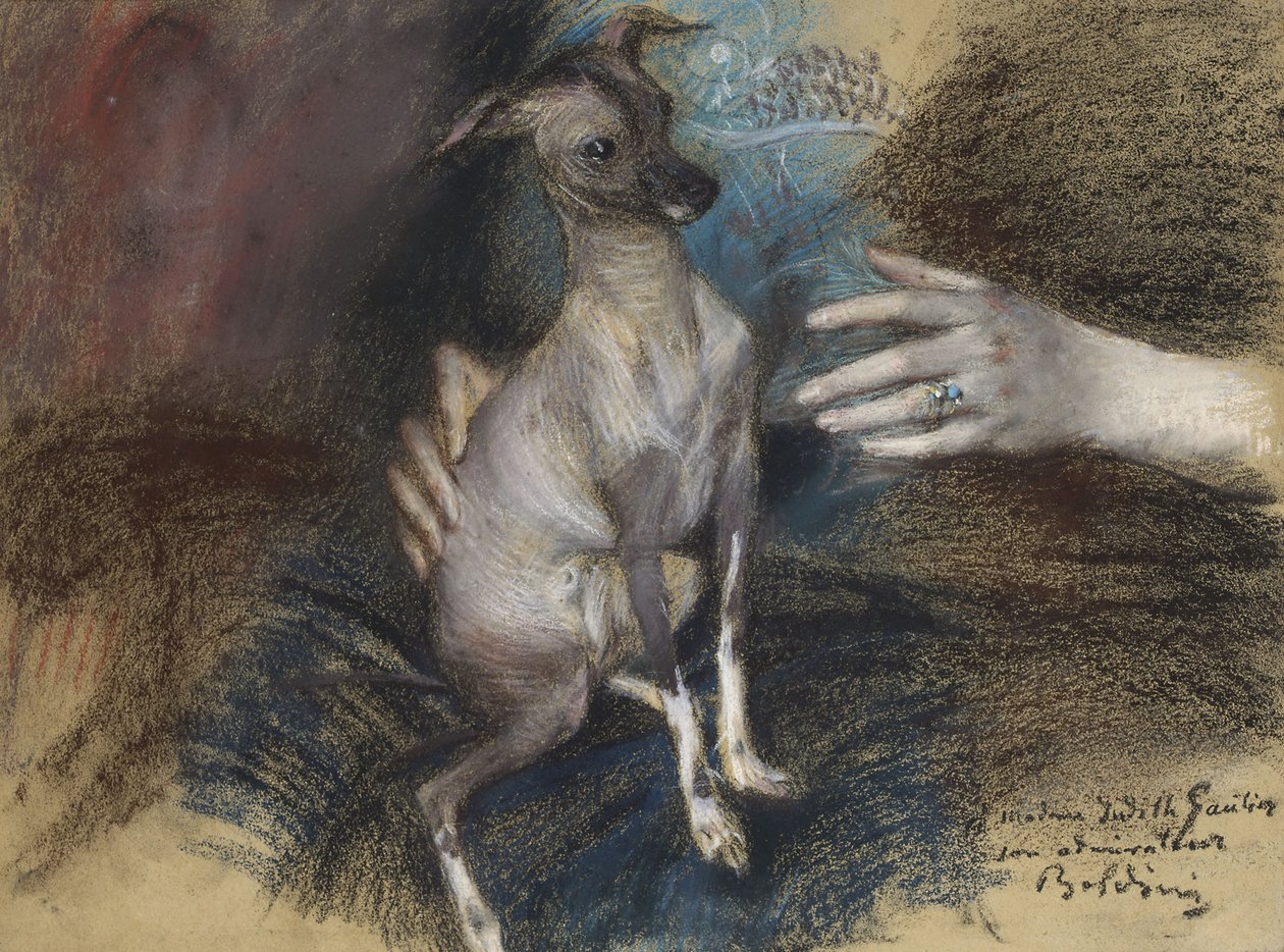Tyylikäs koiran kanssa tekijältä Giovanni Boldini