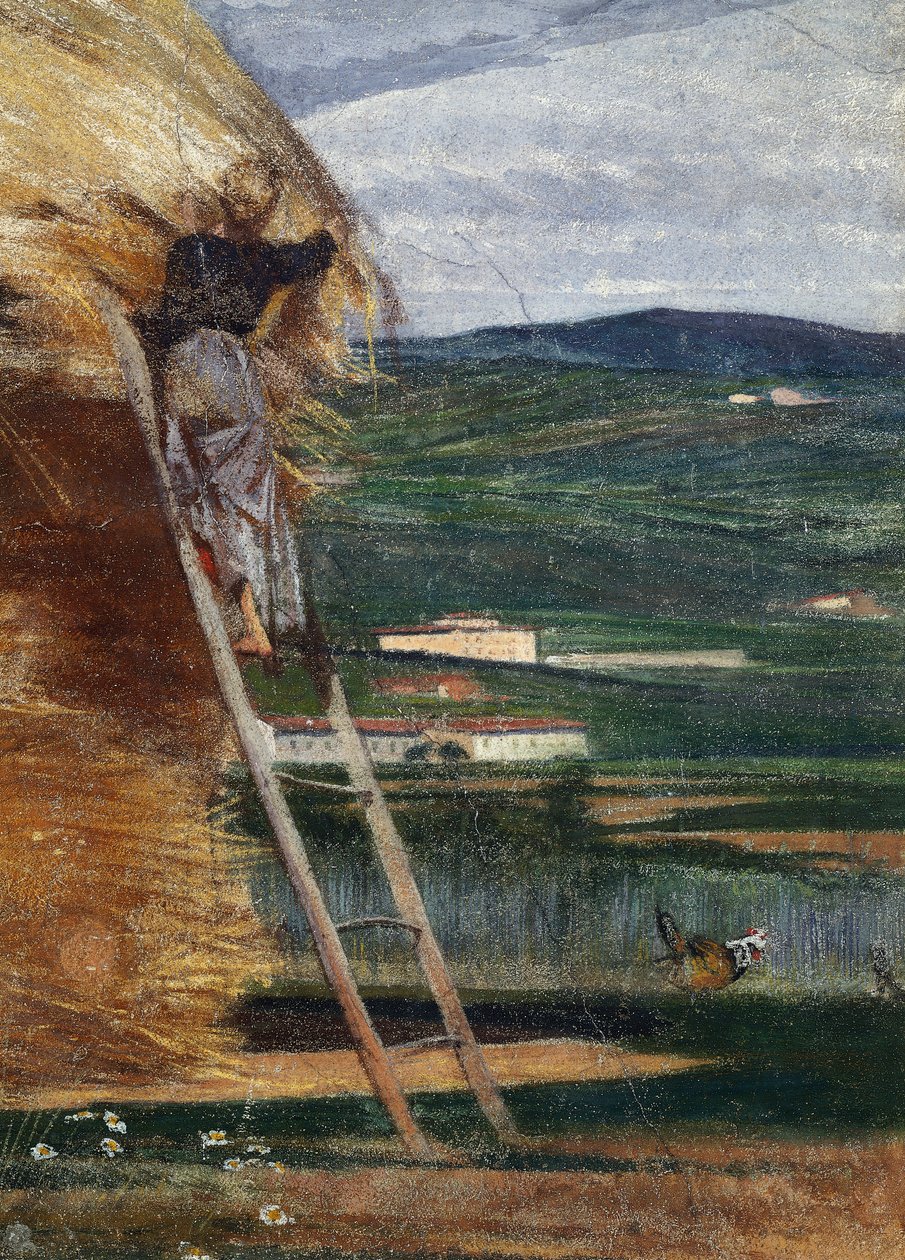 Heinäsuovasta, talonpoika tikkailla tekijältä Giovanni Boldini