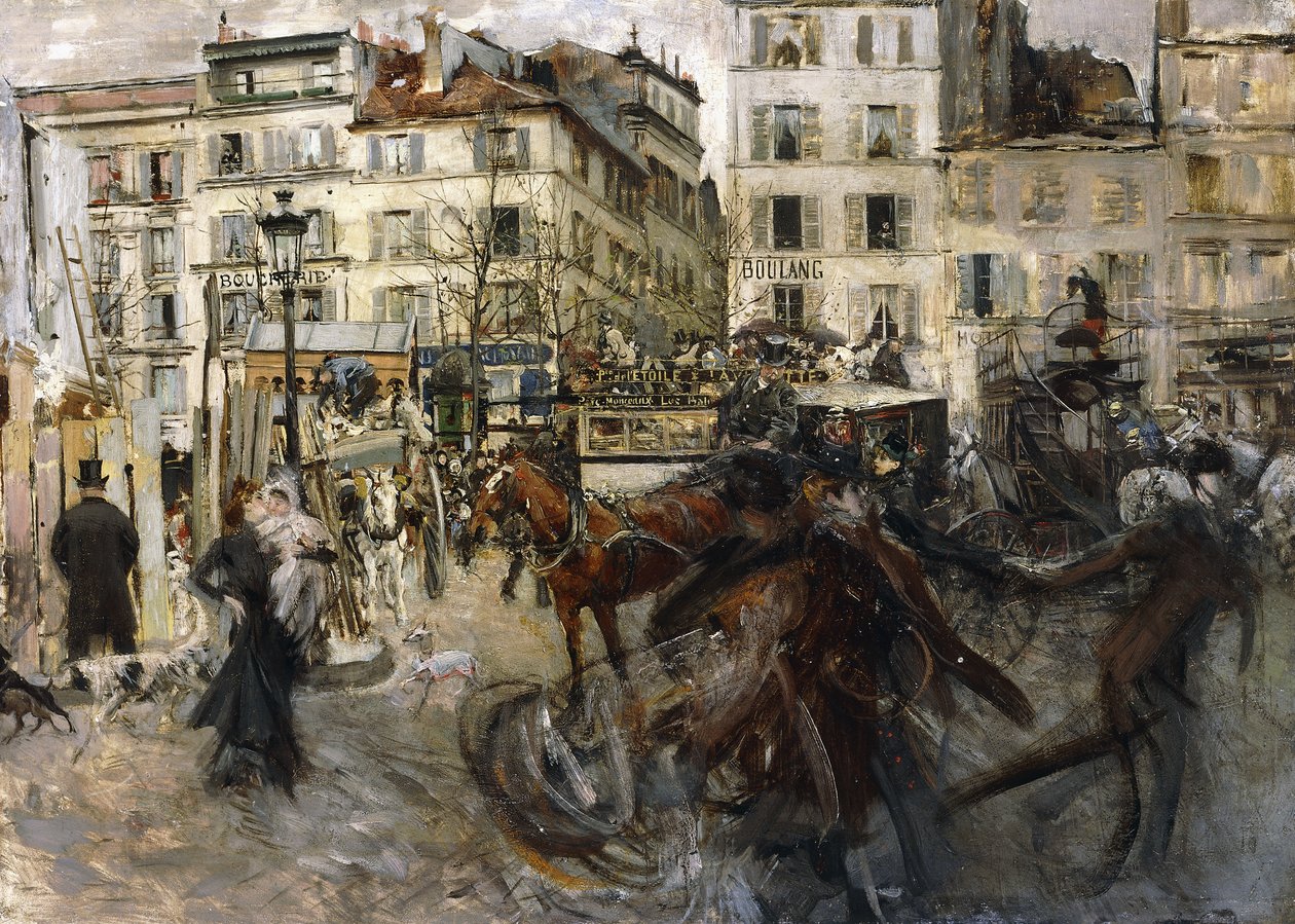 Place Pigalle, 1874 tekijältä Giovanni Boldini