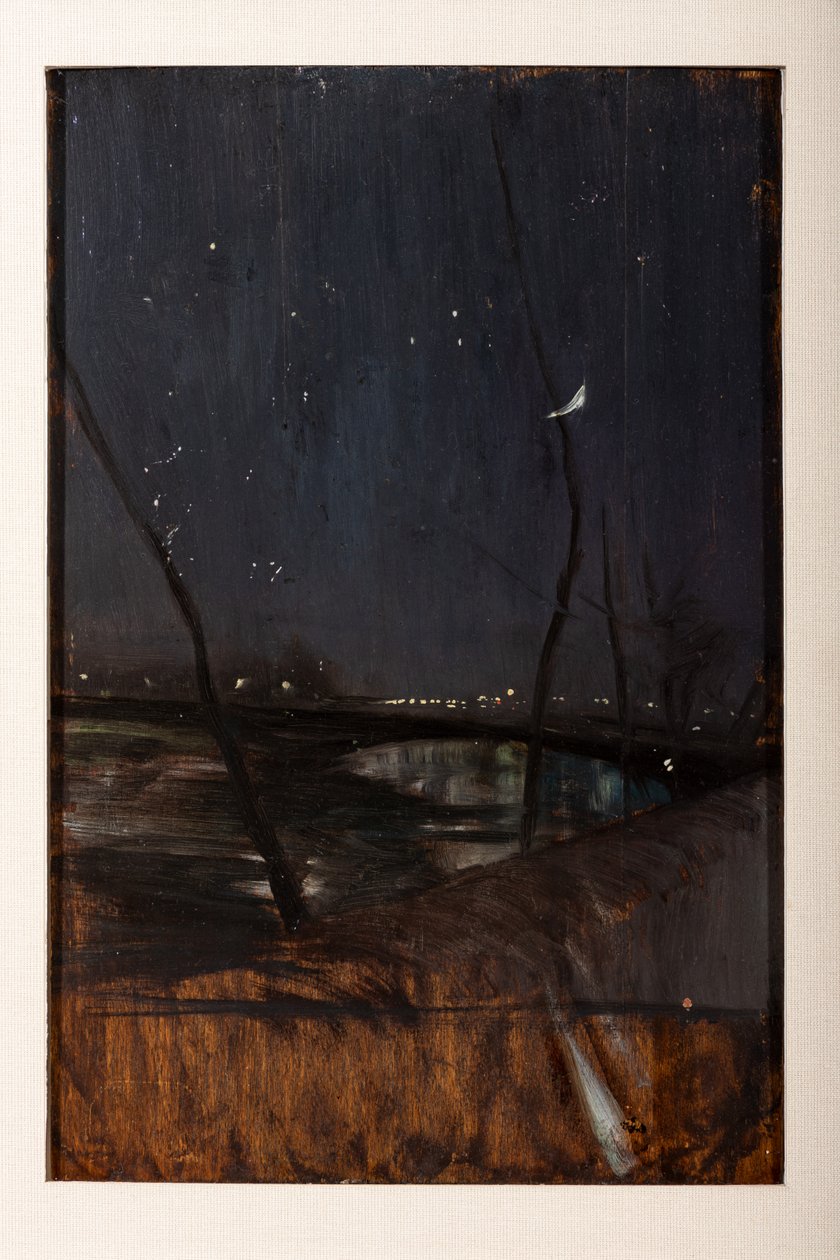 Yöllinen Seinen varrella (öljy paneelille) tekijältä Giovanni Boldini
