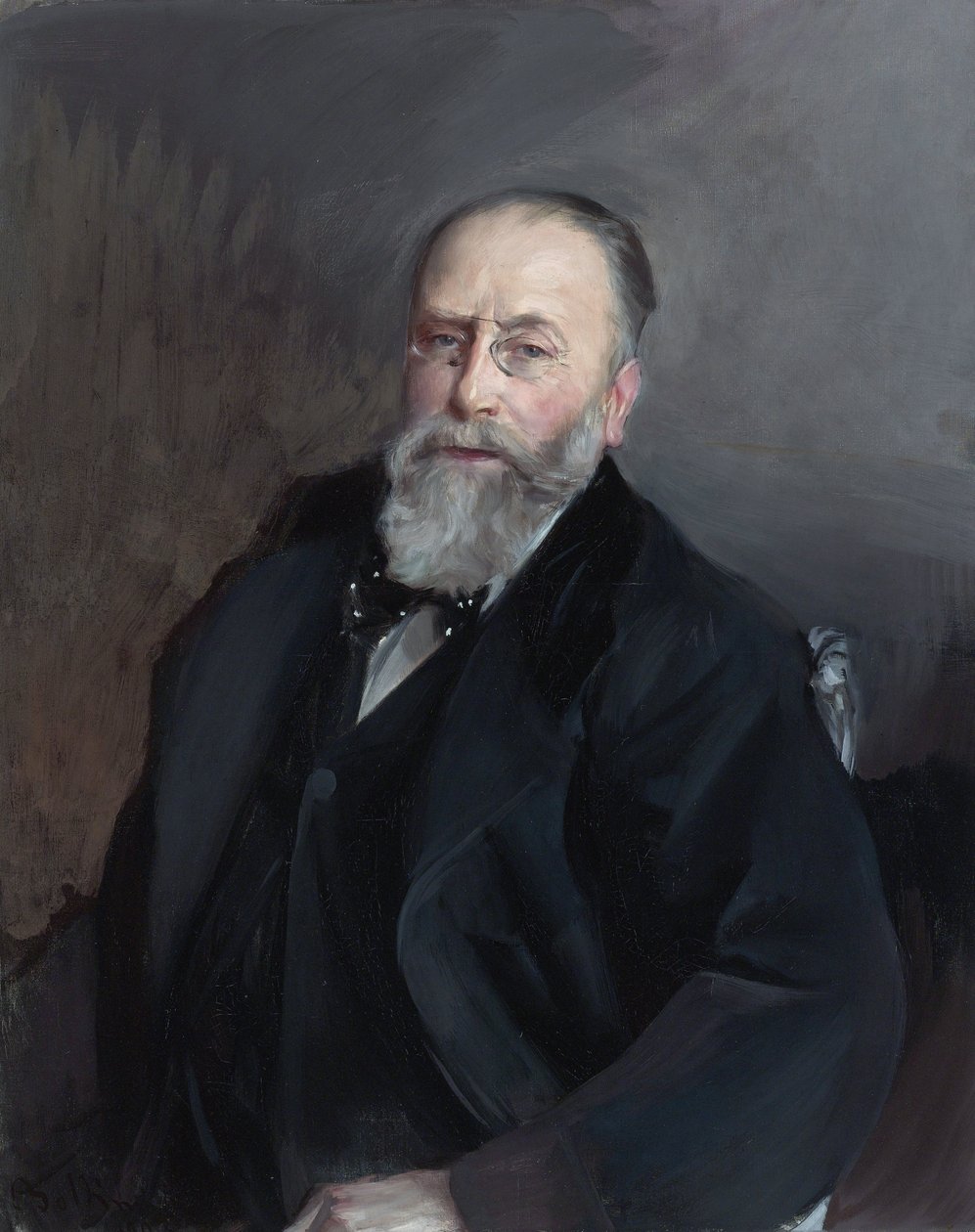 ""Edmond de Rothschildin (1845-1934) muotokuva ranskalaisesta pankkiirista, filantroopista ja keräilijästä" (Edmond James de Rothschild) Giovanni Boldinin (1842-1931) maalaus 1903 Yksityinen kokoelma tekijältä Giovanni Boldini