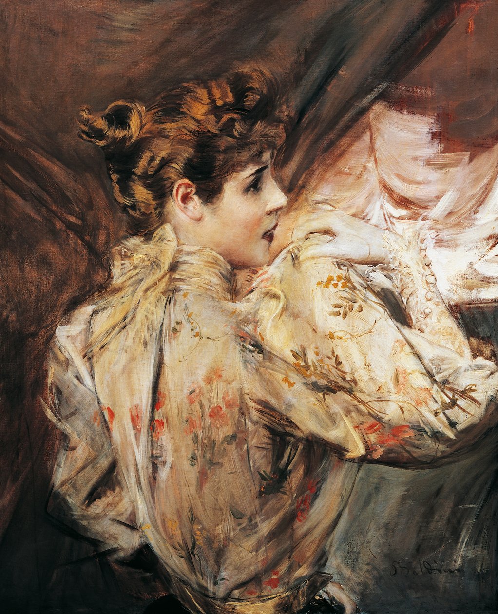 Eleonora Dusen muotokuva (Vigevano 1858 - Pittsburgh 1924), italialainen näyttelijä, Giovanni Boldinin (1842-1931) maalaus tekijältä Giovanni Boldini