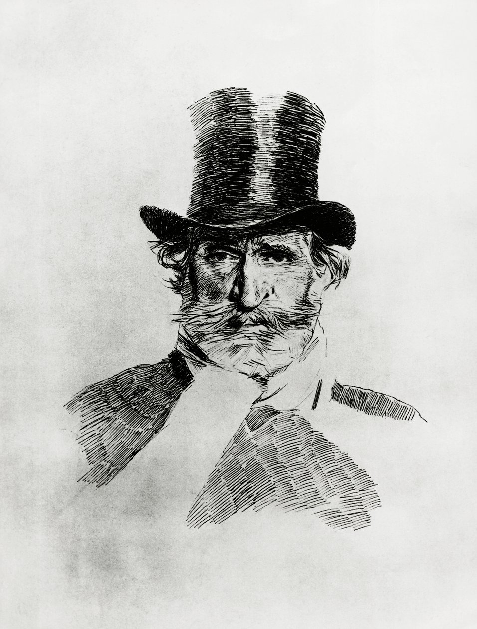 Muotokuva Giuseppe Verdistä (1813-1901), italialainen säveltäjä, piirustus Giovanni Boldini (1842-1931) tekijältä Giovanni Boldini