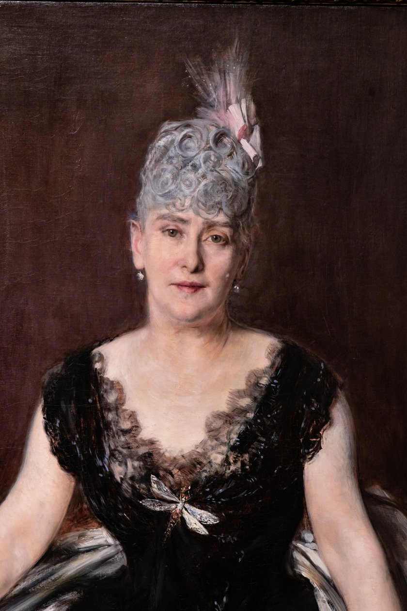 Madame Seligmanin muotokuva, yksityiskohta tekijältä Giovanni Boldini
