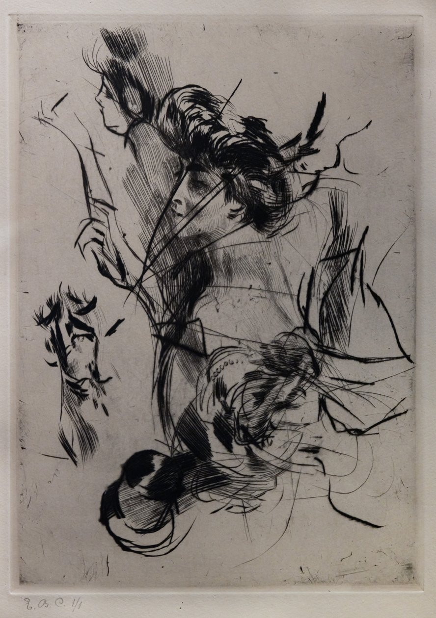 Nuoren naisen muotokuva hahmoineen tekijältä Giovanni Boldini