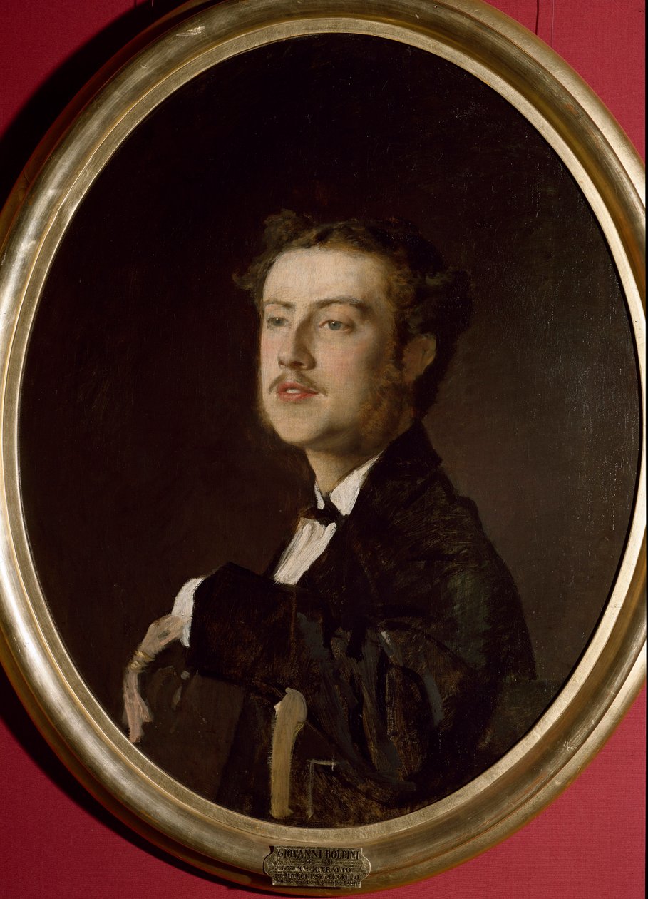 Markiisi Giuliano Capranica del Grillon muotokuva, n. 1870 (maalaus) tekijältä Giovanni Boldini