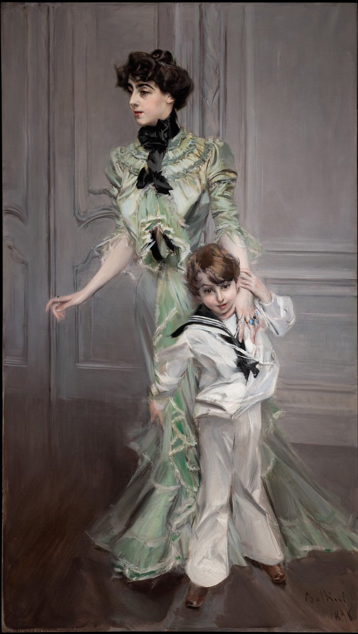Rouva Hugon ja hänen poikansa muotokuva, 1898. tekijältä Giovanni Boldini