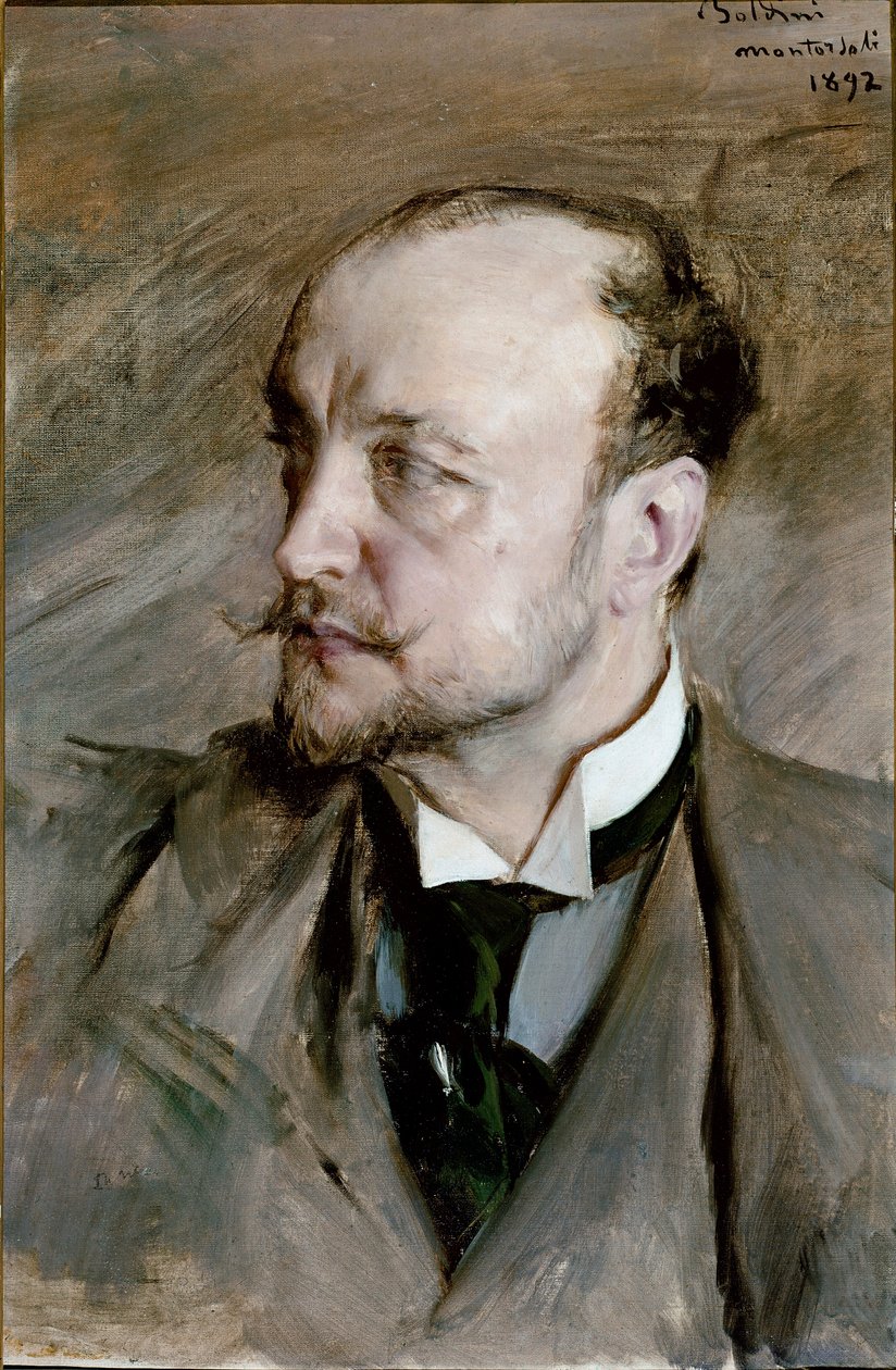Giovanni Boldinin (1842-1931) omakuva ja Montorsoli-maalaus 1892 su. 59x39 cm Firenze, Uffizi-galleria tekijältä Giovanni Boldini