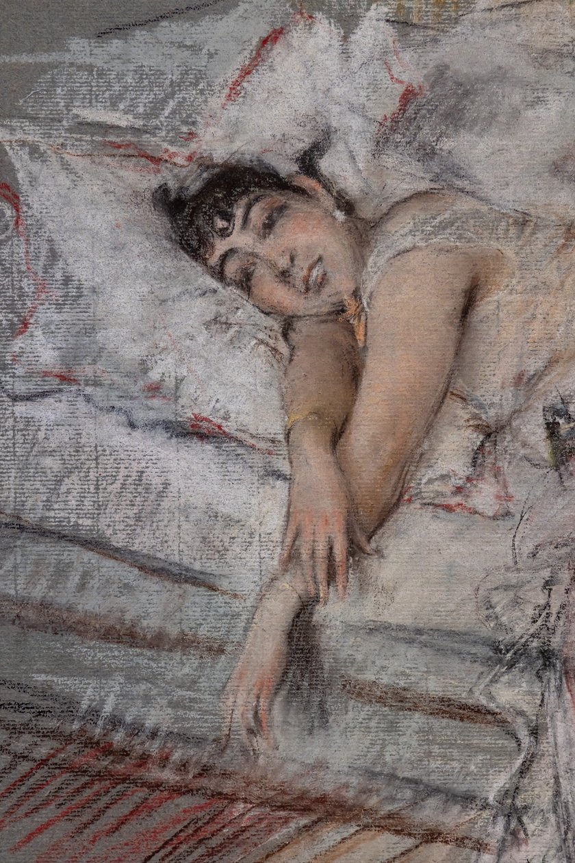 Rastyn kreivitär sängyssä, yksityiskohta tekijältä Giovanni Boldini
