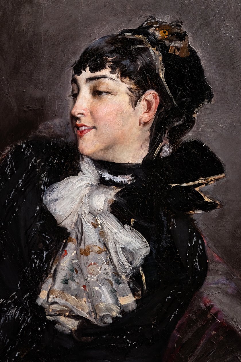Rastyn kreivitär sohvalla, yksityiskohta tekijältä Giovanni Boldini