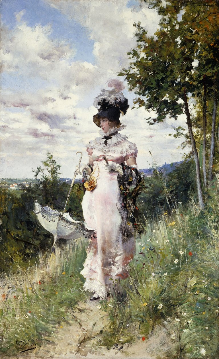Kesäkävely, 1873 tekijältä Giovanni Boldini
