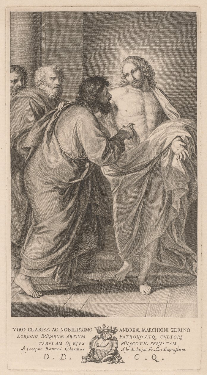 Pyhän Tuomaan uskottomuus tekijältä Giovanni Bottani, after Giuseppe Bottani