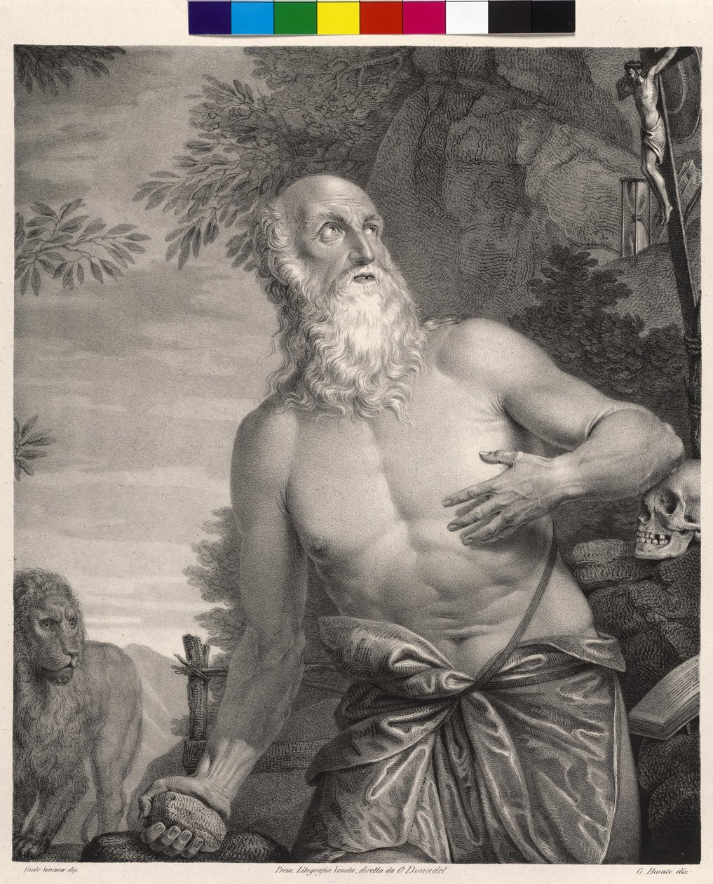 Pyhä Hieronymus (litografia) tekijältä Giovanni Busato