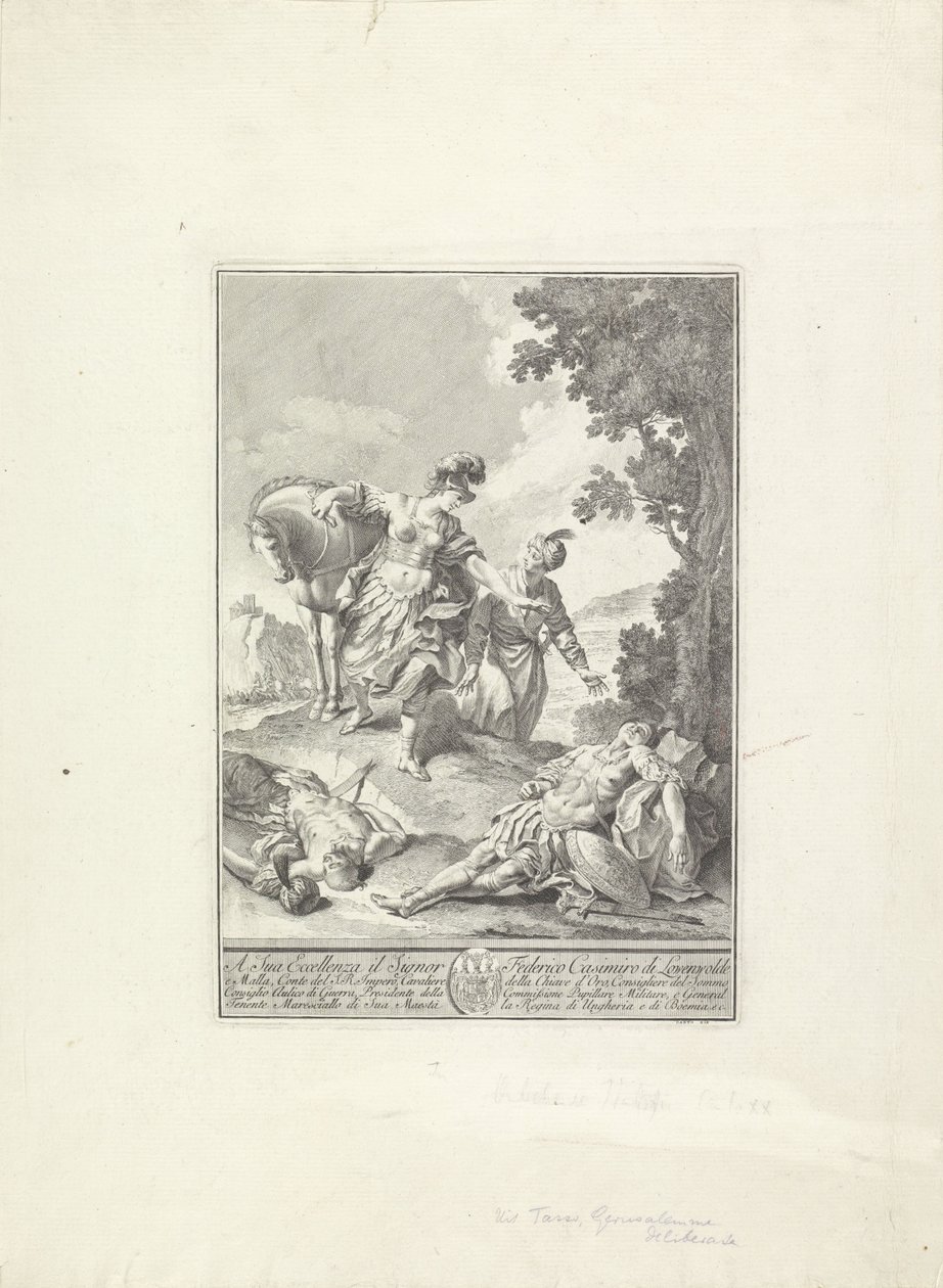 Kohtaus Tasson "La Gerusalemme liberata" tekijältä Giovanni Cattini (attributed to)
