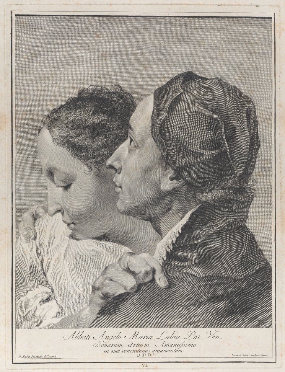Nuori mies syleilee tyttöä, 1743. tekijältä Giovanni Cattini