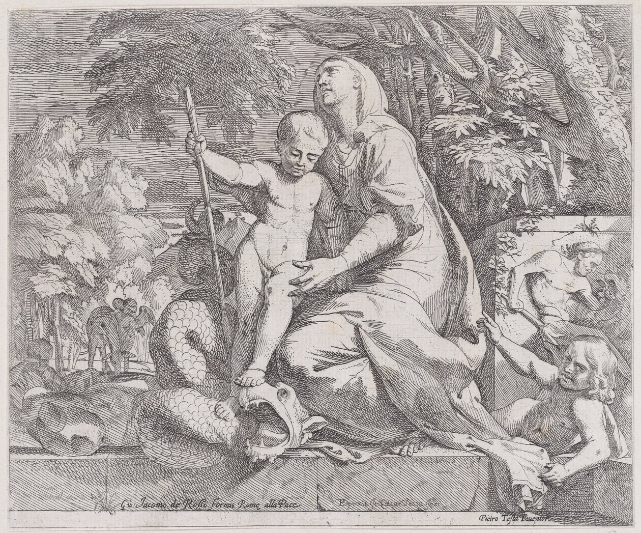 Allegoria lopuista lennossa Egyptiin, 1650-55. tekijältä Giovanni Cesare Testa