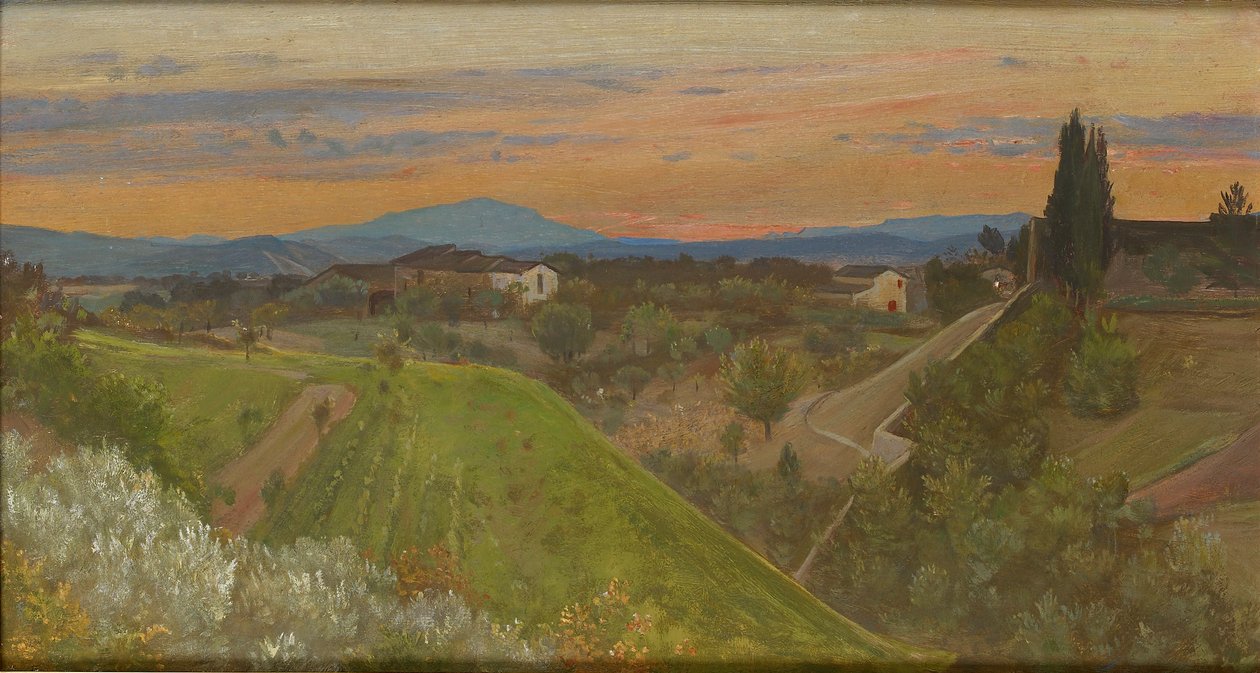 Näkymä Monte Amiatalle, Toscana, vuodelta 1880 tekijältä Giovanni Costa