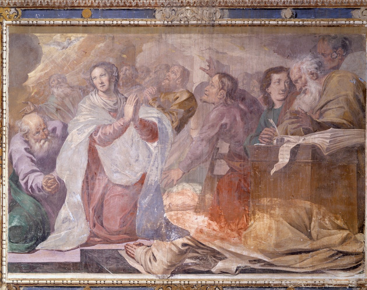 Italia, Lombardia, Pavia, Pavia Charterhouse (Certosa), Tarinat Jeesuksesta ja Mariasta, freskoyksityiskohta tekijältä Giovanni Cristoforo Storer