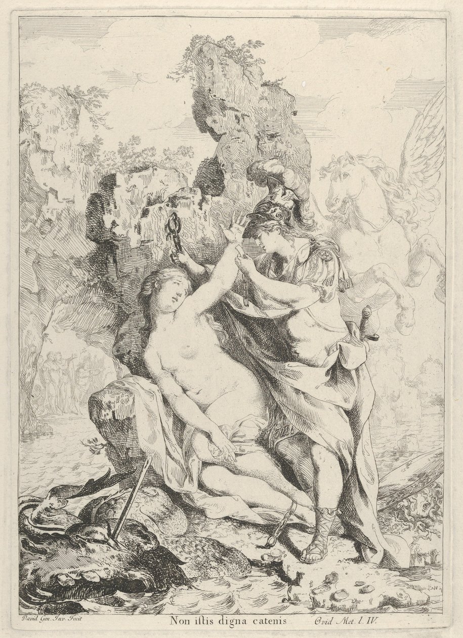 Perseus pelastaa Andromedan, 1775. tekijältä Giovanni David