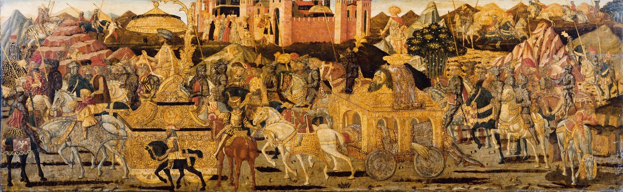Cassonen keskuspaneeli: Daavidin voitto tekijältä Giovanni Di Ser Giovanni Guidi