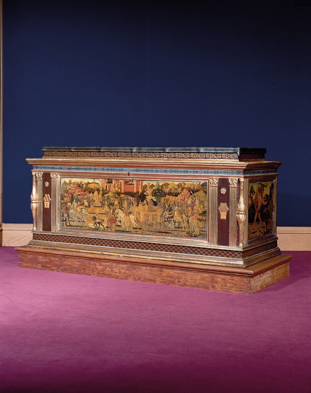 Cassone (tempera puulla ja kullattu puu) (katso myös 1113941-4) tekijältä Giovanni Di Ser Giovanni Lo Sheggia (attr. to) Guidi