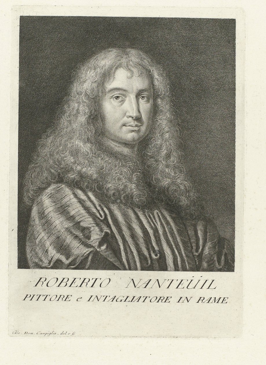 Taiteilija Robert Nanteuilin muotokuva Taiteilijoiden muotokuvia (sarjan nimi) tekijältä Giovanni Domenico Campiglia