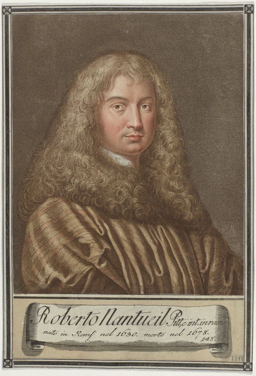Taiteilija Robert Nanteuilin muotokuva Taiteilijoiden muotokuvia (sarjan nimi) tekijältä Giovanni Domenico Campiglia