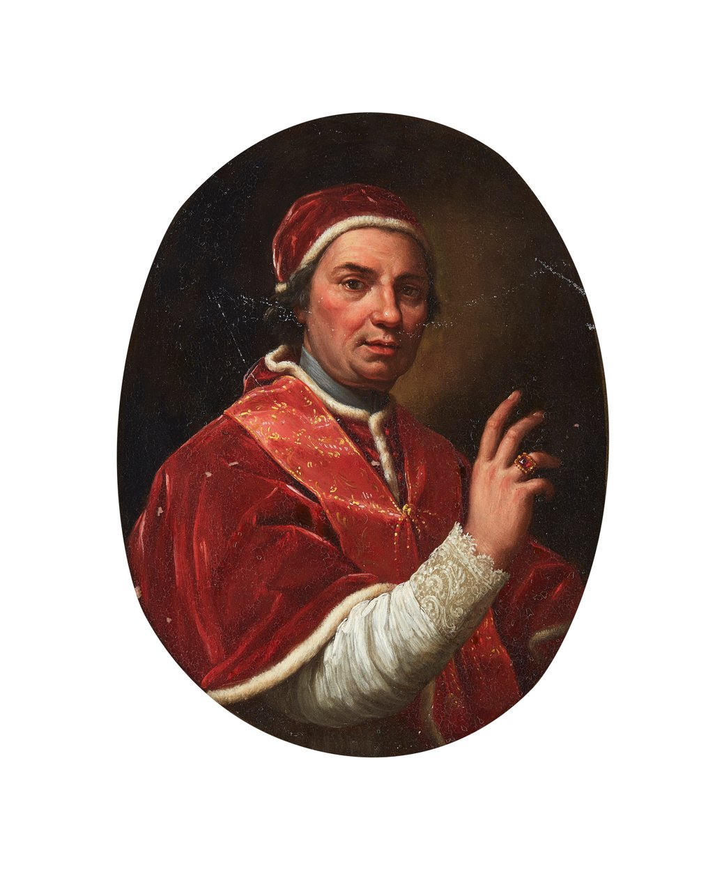Paavi Clement Xivin muotokuva (öljy kuparille) tekijältä Giovanni Domenico Porta