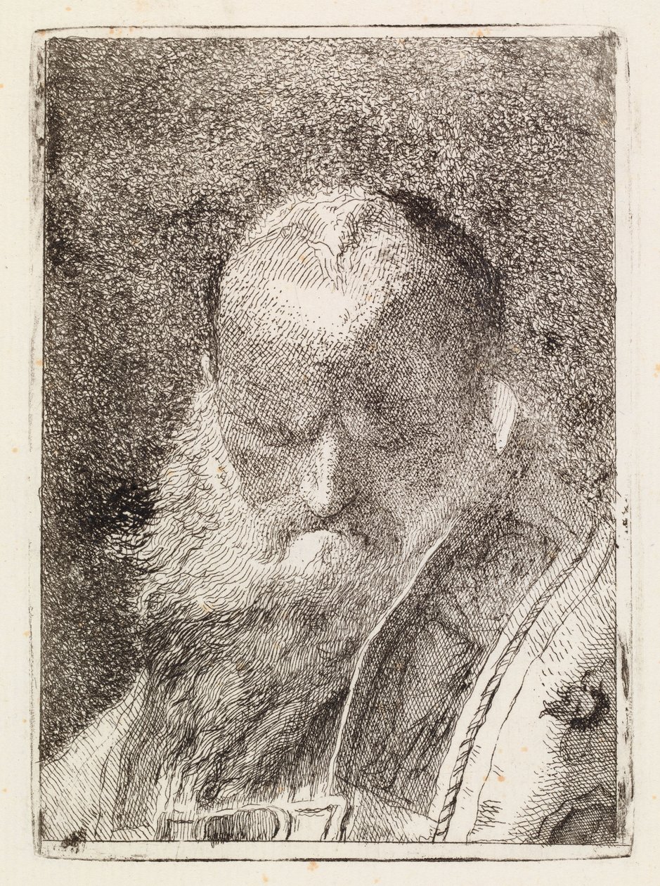 Piispa (vanhan miehen pää) tekijältä Giovanni Domenico Tiepolo