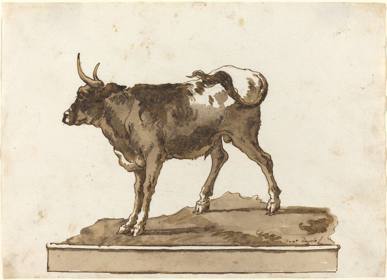 Härkä reunalla tekijältä Giovanni Domenico Tiepolo