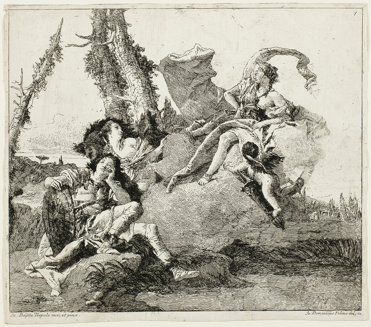 Armida kohtaa nukkuvan Rinaldon tekijältä Giovanni Domenico Tiepolo