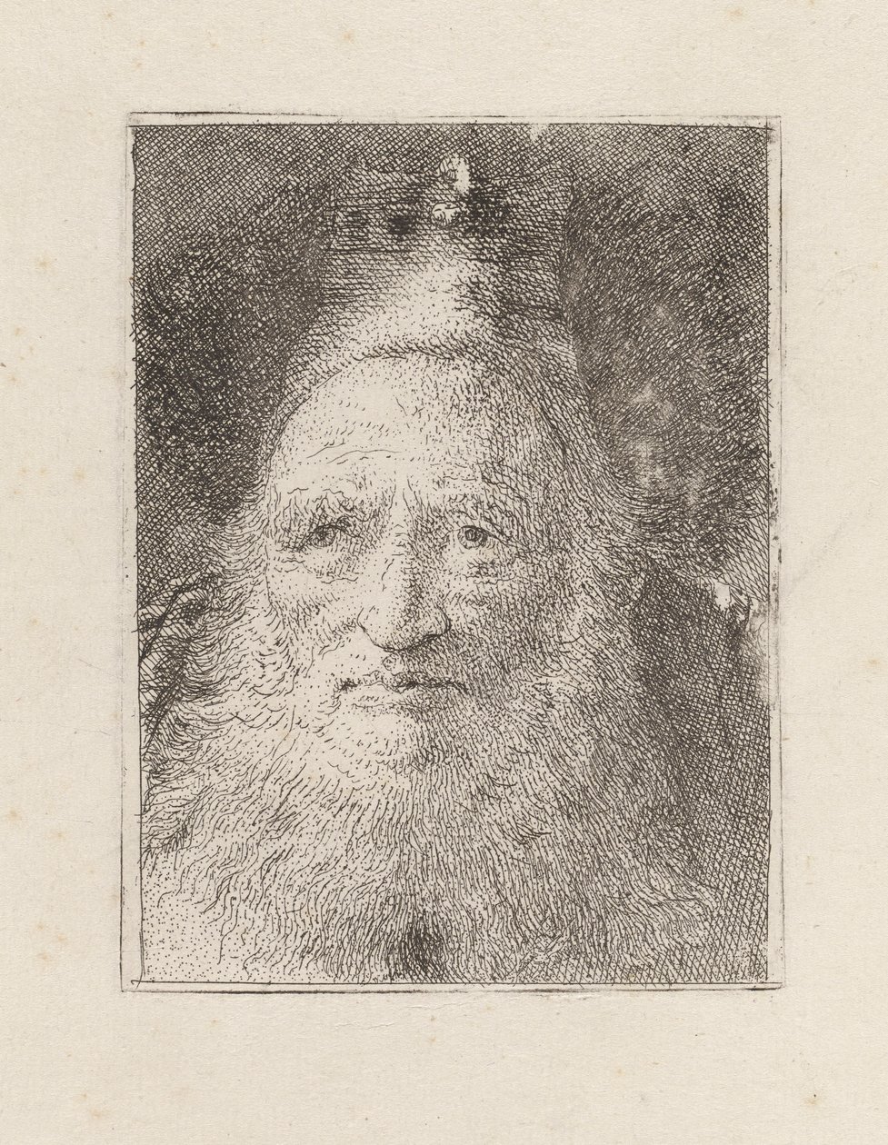 Parrakas vanha mies, jolla on hattu, Raccolta di Testestä (Pääkokoelma) tekijältä Giovanni Domenico Tiepolo