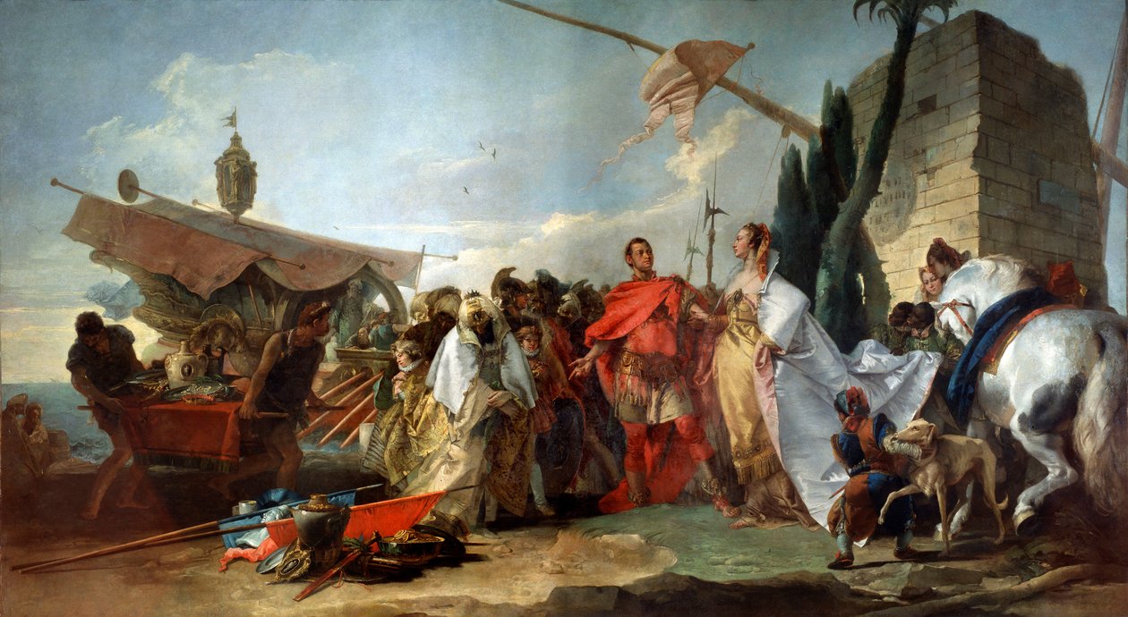 Caesarin tapaaminen Kleopatran kanssa, 1747. tekijältä Giovanni Domenico Tiepolo