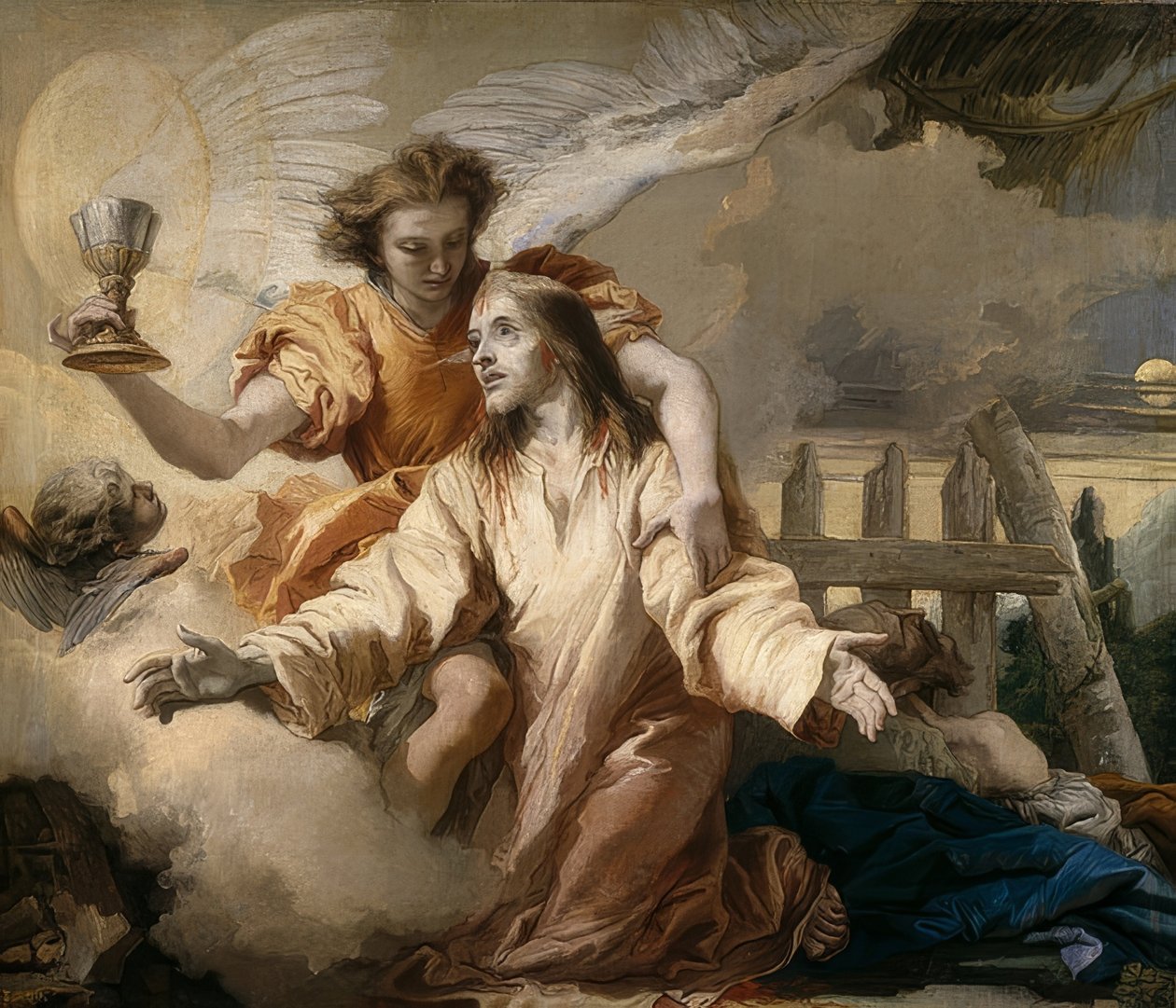 Kristus Öljymäellä. 1772 tekijältä Giovanni Domenico Tiepolo