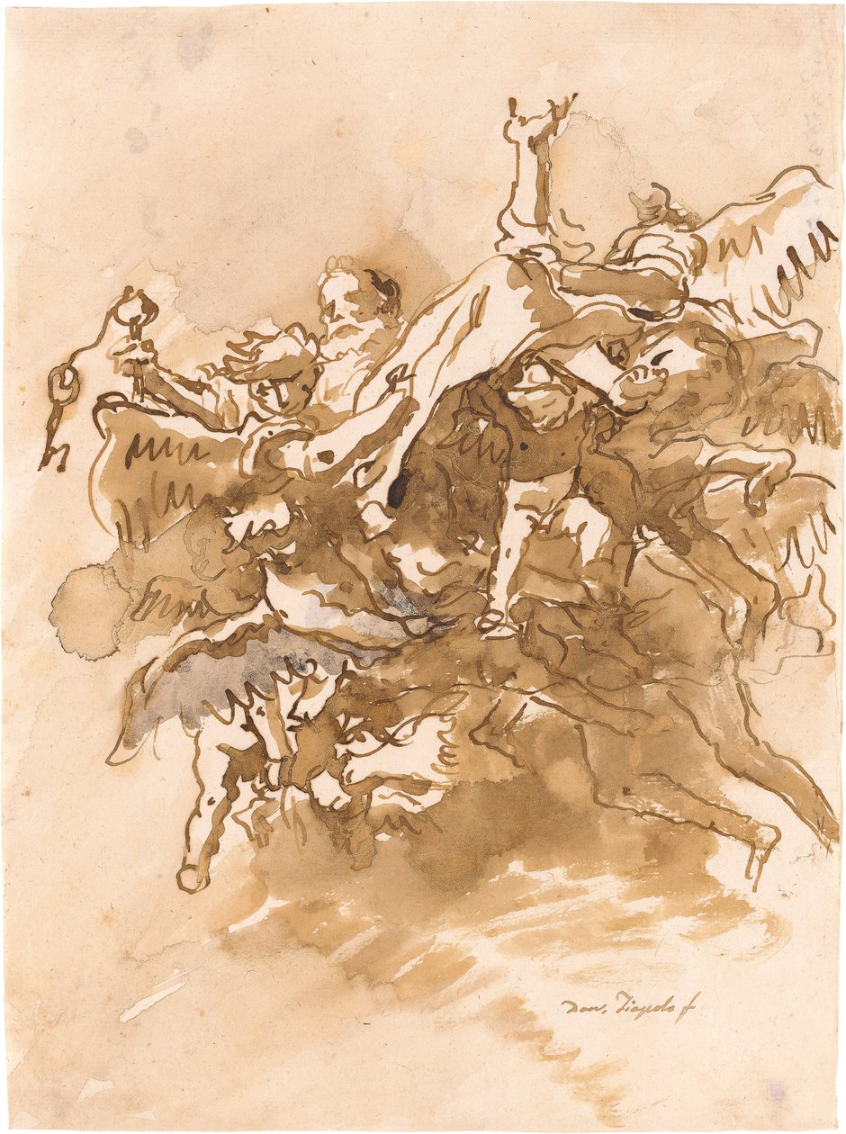 Der heilige Petrus von Engeln in den Himmel getragen tekijältä Giovanni Domenico Tiepolo