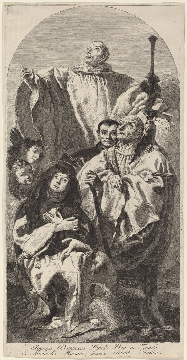 Neljä benediktiinikunnan pyhää tekijältä Giovanni Domenico Tiepolo