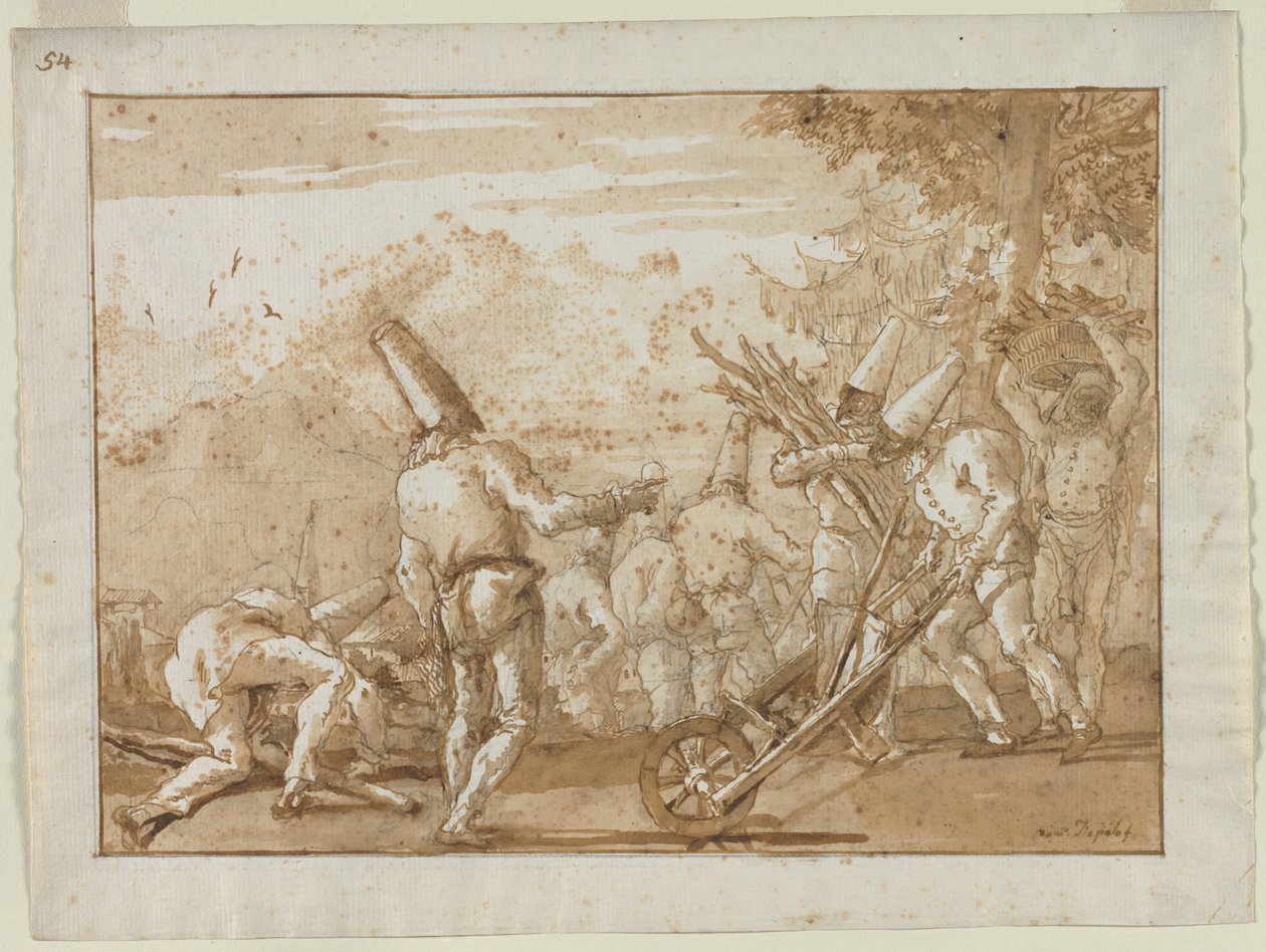 Puun kerääminen tekijältä Giovanni Domenico Tiepolo