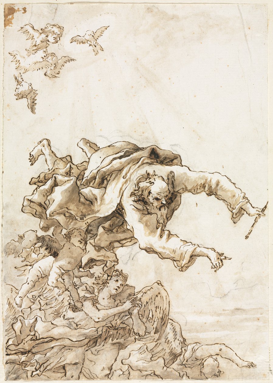 Isä Jumala enkelien ja kerubien kanssa tekijältä Giovanni Domenico Tiepolo