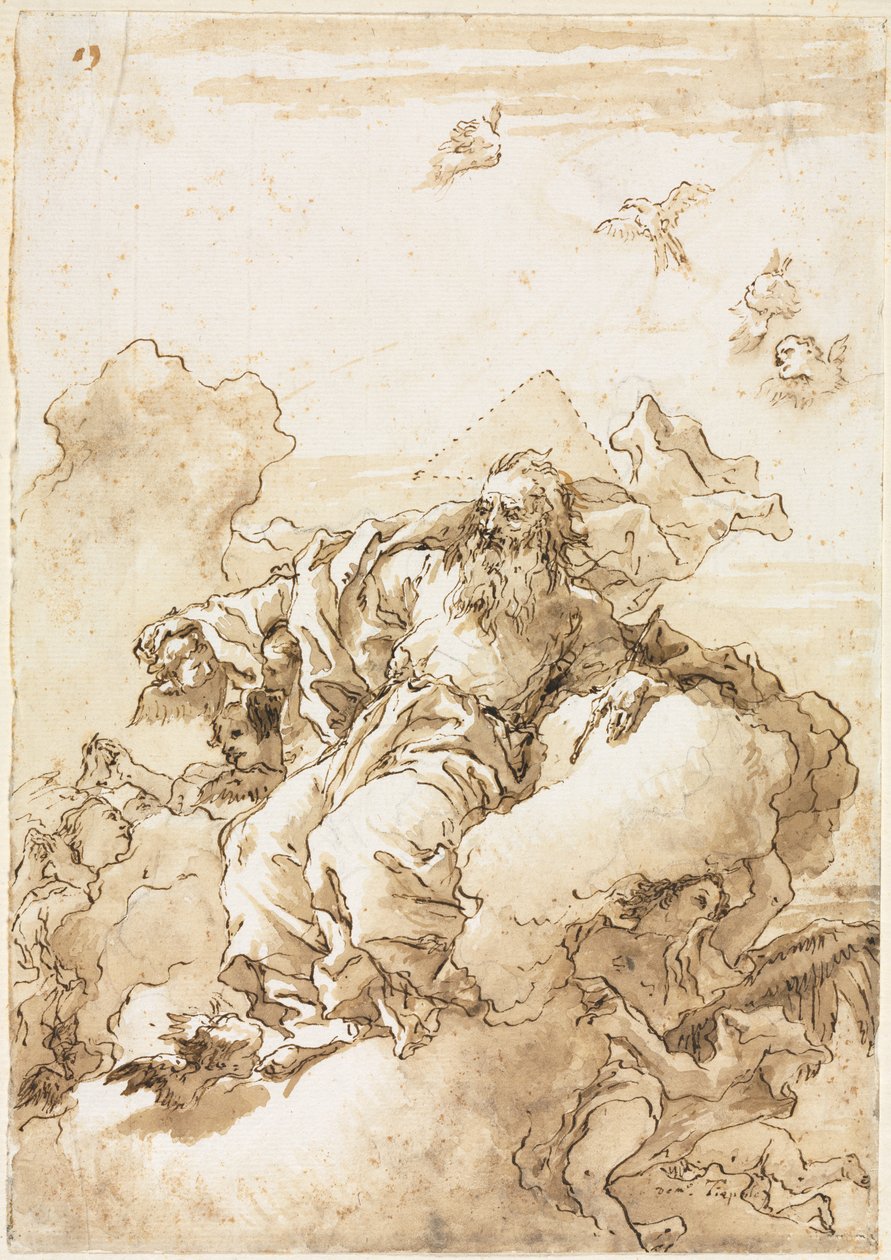 Isä Jumala, kolminaisuuden symboli, 1758 tai sen jälkeen. tekijältä Giovanni Domenico Tiepolo