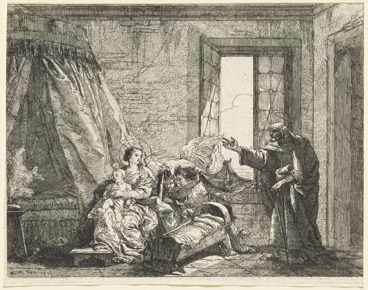 Joosef välittää Marialle Jumalan käskyn paeta tekijältä Giovanni Domenico Tiepolo