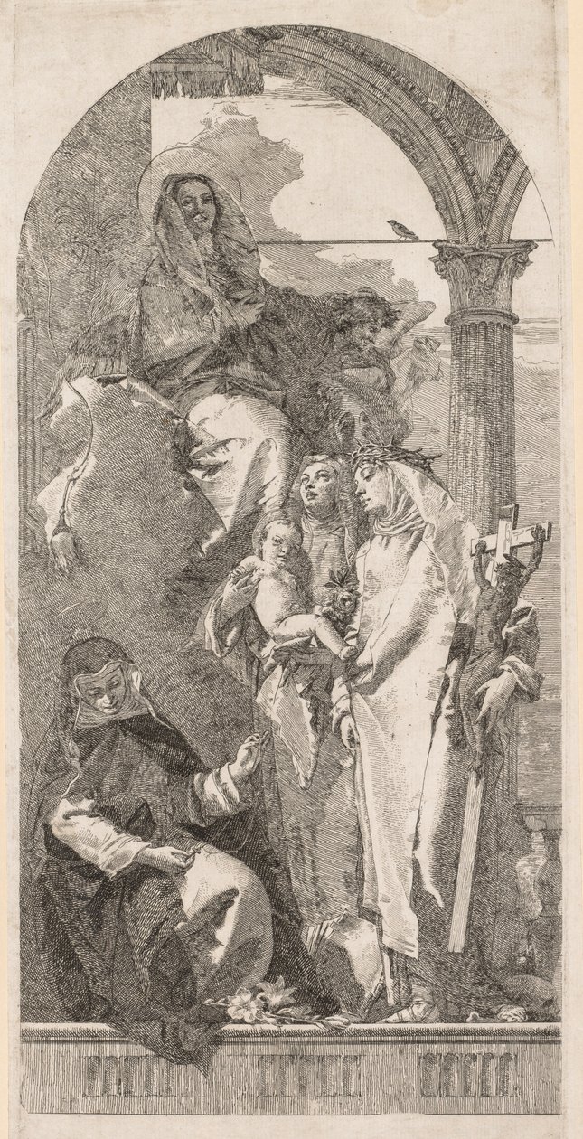 Madonna pyhien Agnesin, Katariinan ja Rosan kanssa. tekijältä Giovanni Domenico Tiepolo