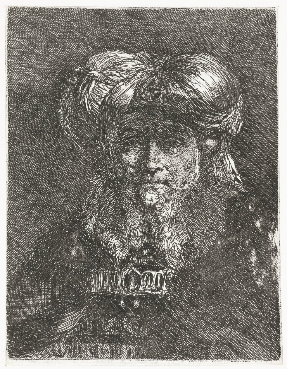 Mies isolla turbaanilla Pääkokoelma (sarjan nimi) Raccolta di Teste (sarjan nimi) tekijältä Giovanni Domenico Tiepolo