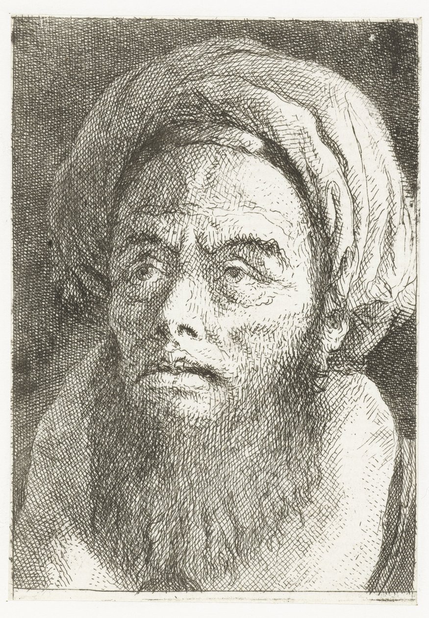 Mies turbaanin kanssa Pääkokoelma (sarjan nimi) Raccolta di Teste (sarjan nimi) tekijältä Giovanni Domenico Tiepolo