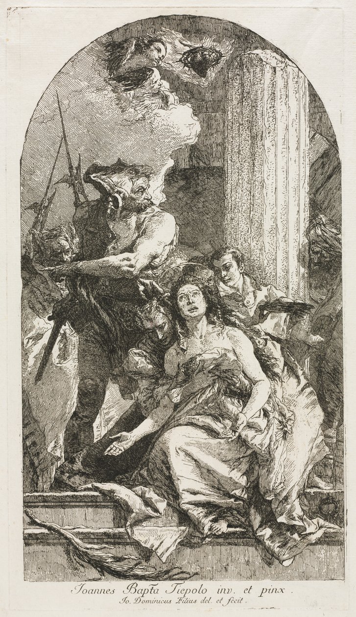 Pyhän Agatan marttyyrikuolema tekijältä Giovanni Domenico Tiepolo