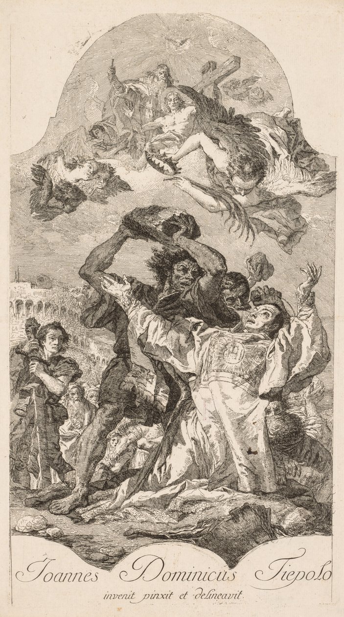 Pyhän Stefanoksen marttyyrikuolema tekijältä Giovanni Domenico Tiepolo
