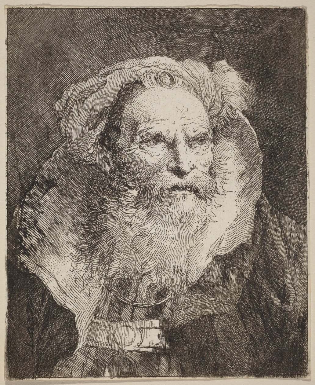Mietiskelevä vanha mies tekijältä Giovanni Domenico Tiepolo