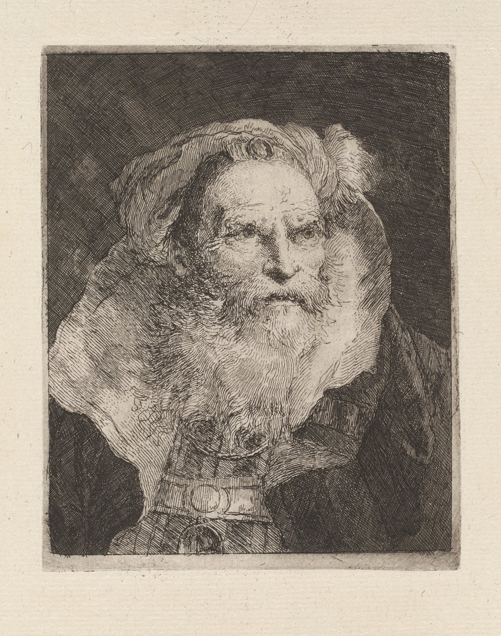 Vanha mies meditoi, Raccolta di Testestä (Pääkokoelma) tekijältä Giovanni Domenico Tiepolo