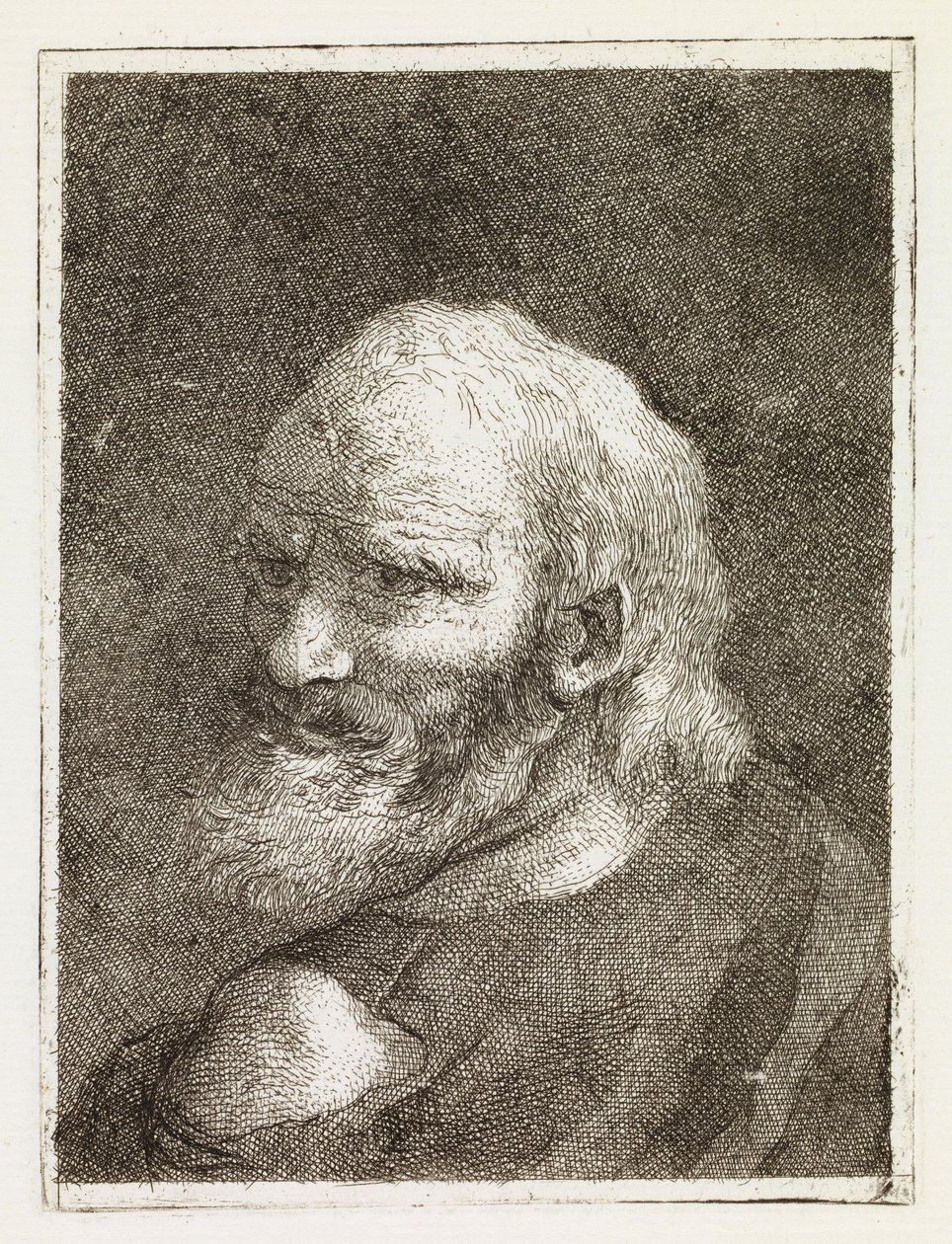 Vanha mies, kuvattu takaapäin tekijältä Giovanni Domenico Tiepolo