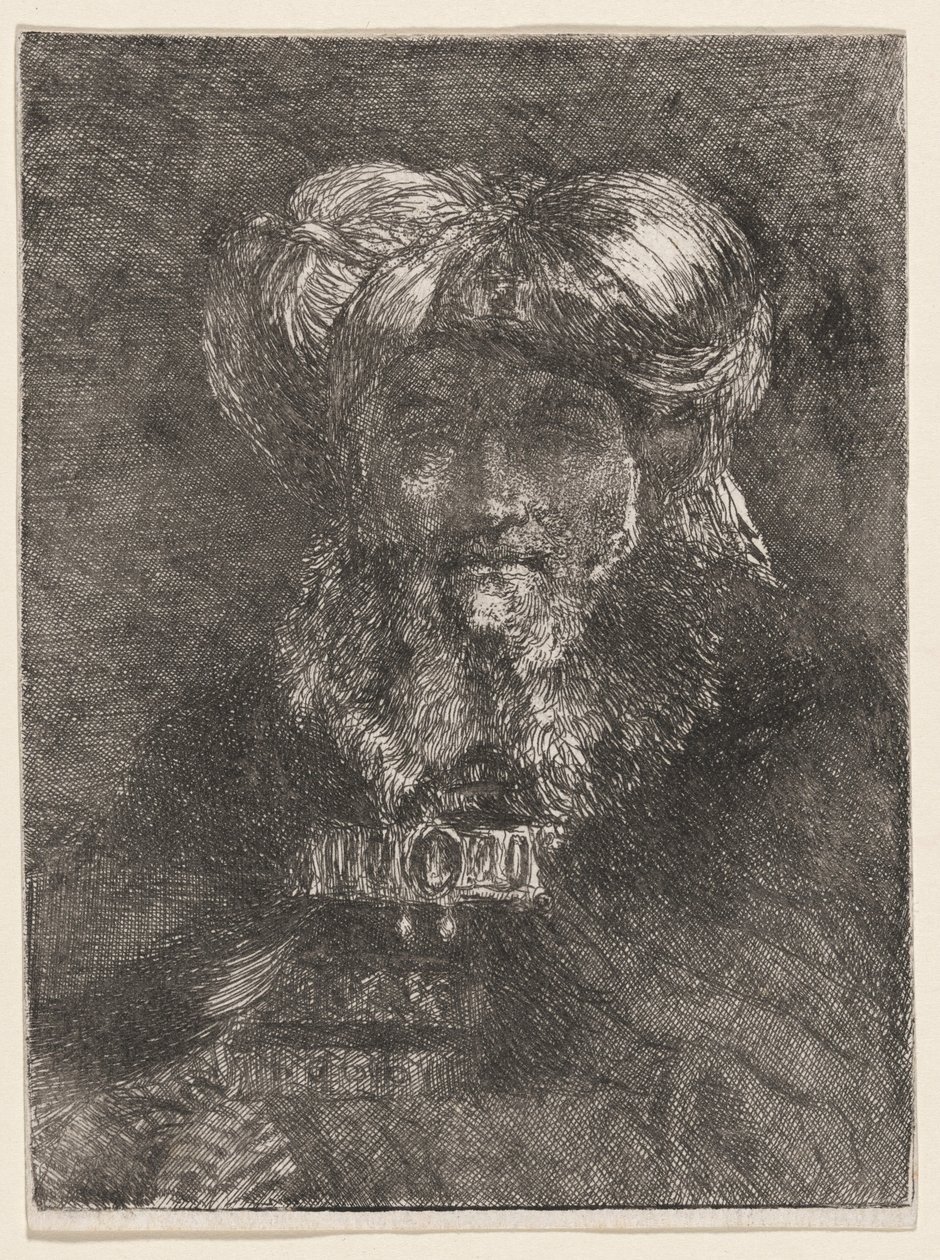 Rembrandtin tyylinen vanha mies tekijältä Giovanni Domenico Tiepolo